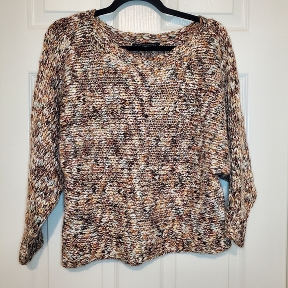 Boston Proper‎ XSmall Orange Chunky Knit Metallic Slouchy Pullover Sweat… - Picture 1 of 11